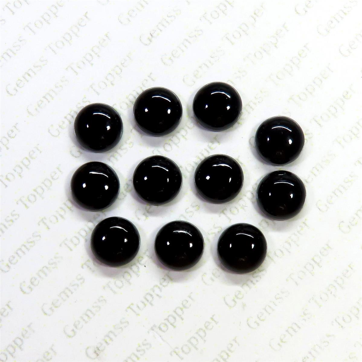 Black Onyx 8x8 mm Round Cabochon
